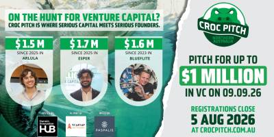 Croc Pitch NT, pitch for up to $1 million in VC on 9 September 2026, registrations close 5 August 2026 at crocpitch.com.au