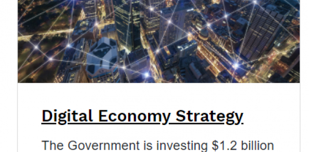 Australian Governments Digital Economy Strategy, a key platform in the 2021-22 budget
