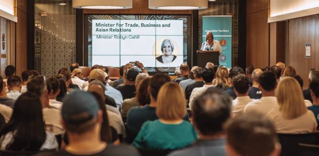 Newly elected Minister for Trade, Business and Asian Relations Robyn Cahill gave an opening speech for the event at Darwin Innovation Hub