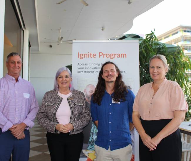 Steven Rowe, Minister Cahill, Dylan Bennett and Hayley Richards at the launch of Ignite.