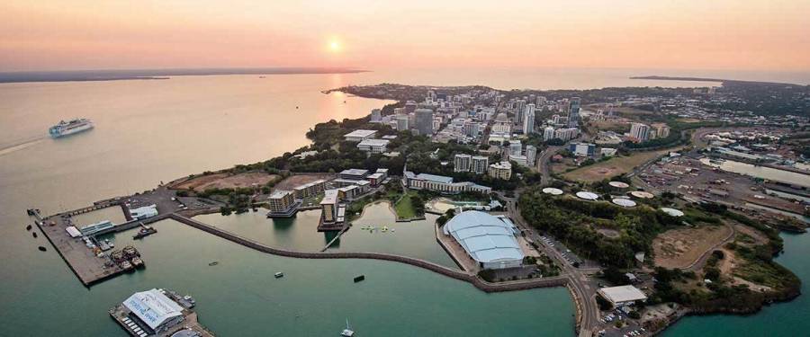 Aerial view of Darwin Waterfront