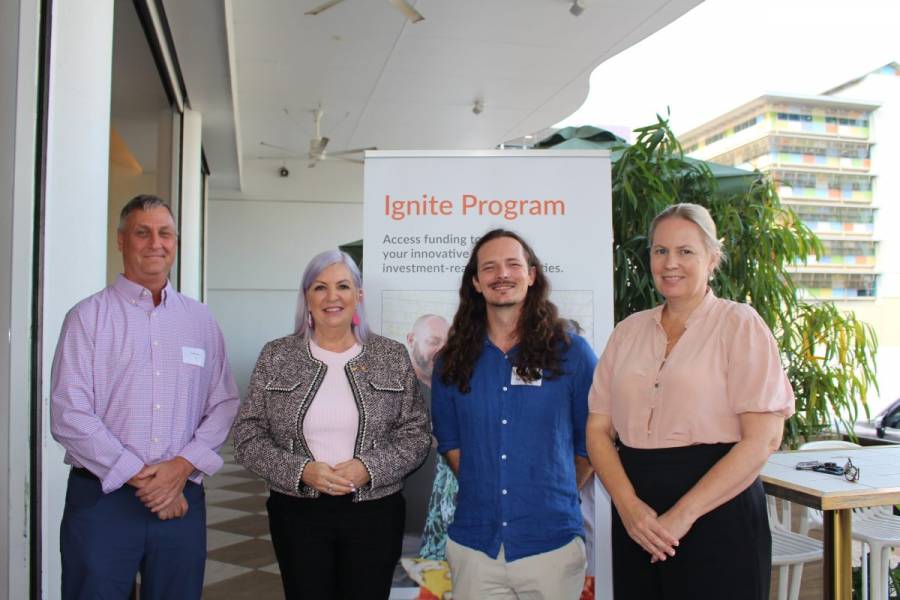 Steven Rowe, Minister Cahill, Dylan Bennett and Hayley Richards at the launch of Ignite.